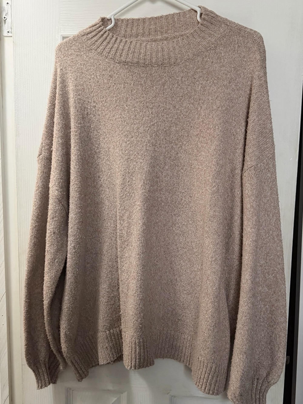 SHEIN Oversized Crewneck Sweater in Taupe